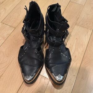 ASOS festival leather boot with buckles